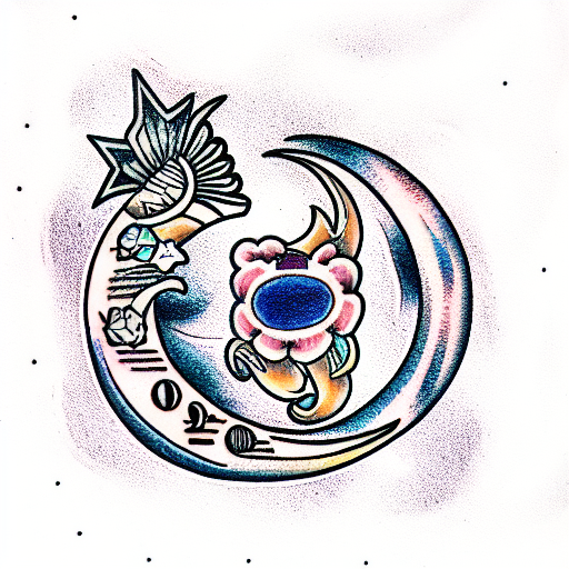 Moon tattoo design idea
