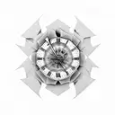 memento mori written in 3d style along with a 3d design of clock half of which should be fading and half real. aggressiv tattoo design idea