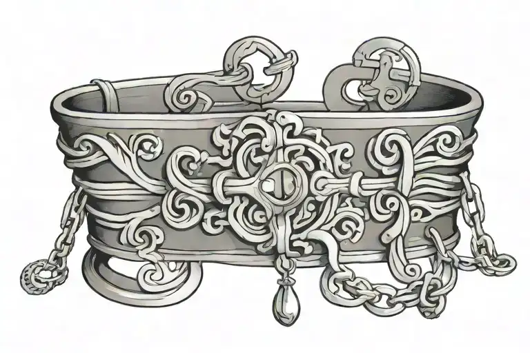 locking ankle tattoo anklet cuff prisoner  tattoo design idea