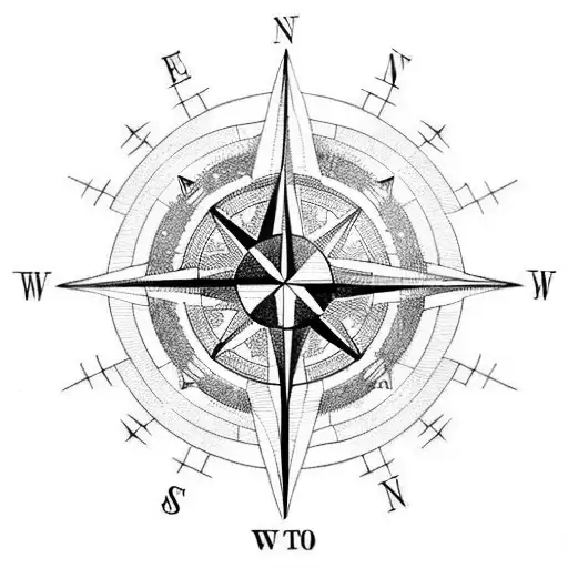 Compass tattoo design idea