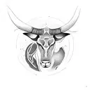 long horn tattoo design idea
