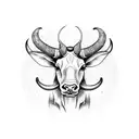 long horn tattoo design idea