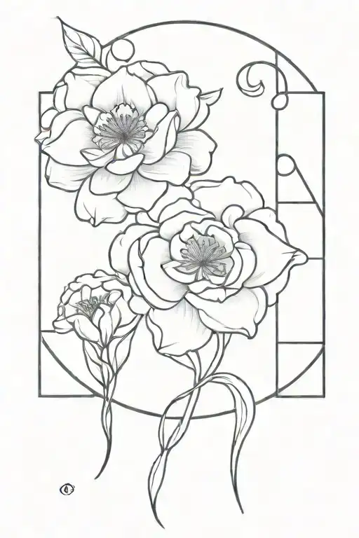 spine libra and aries and gemini flower blooming tattoo design idea