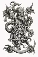 "skitz" in old english tattoo design idea