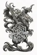 "skitz" in old english tattoo design idea