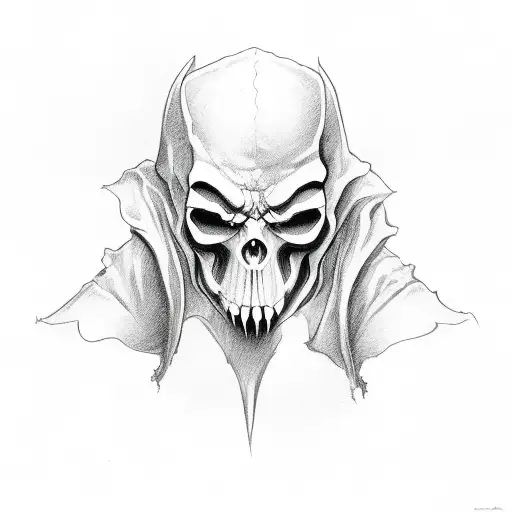 Grim Reaper face to face with Lucifer tattoo design idea