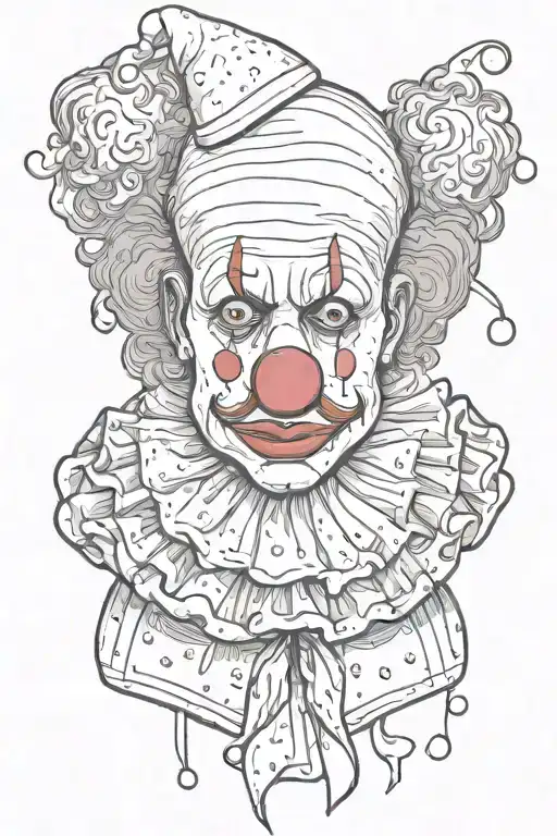 sad clown  tattoo design idea