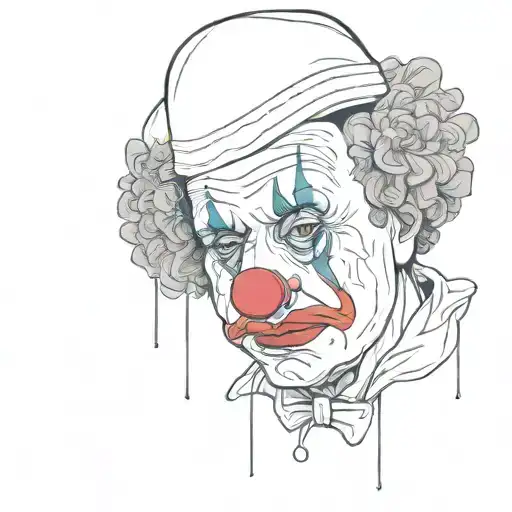 sad clown tattoo design idea