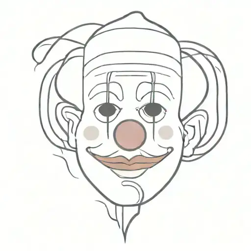 sad clown  tattoo design idea