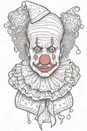 sad clown  tattoo design idea