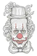sad clown  tattoo design idea