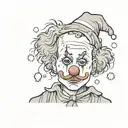 sad clown tattoo design idea