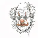 sad clown tattoo design idea