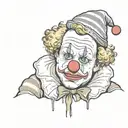 sad clown tattoo design idea
