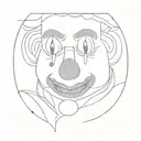 sad clown  tattoo design idea