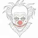 sad clown  tattoo design idea