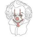 sad clown  tattoo design idea