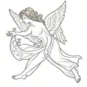 angel falling tattoo design idea