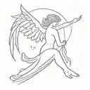 angel falling tattoo design idea