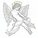 angel falling tattoo design idea