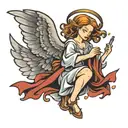 angel falling tattoo design idea