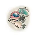 life goes on under piano with microphone  tattoo design idea