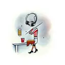 life goes on under piano with microphone  tattoo design idea