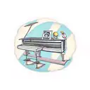 life goes on under piano with microphone  tattoo design idea