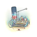 life goes on under piano with microphone  tattoo design idea