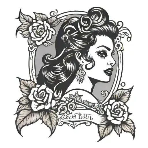 Pinup girl tattoo design idea