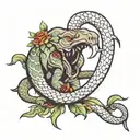 snake eats elephant tattoo design idea