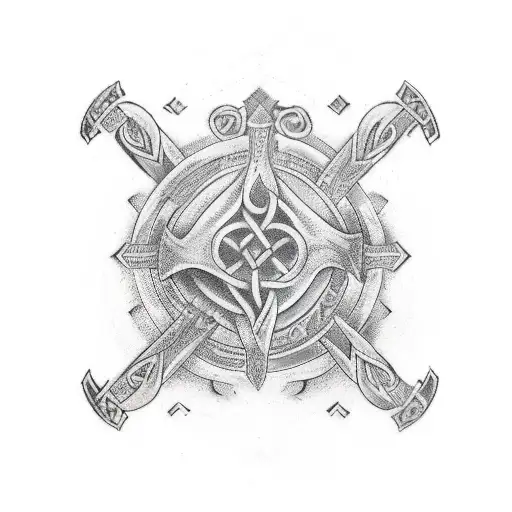 viking longboat on the world tree tattoo design idea