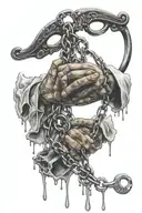 death dying tears angel handcuffs tattoo design idea