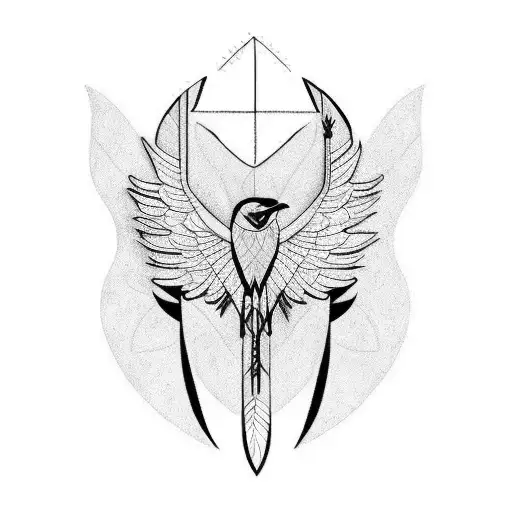 raven feather tattoo design idea