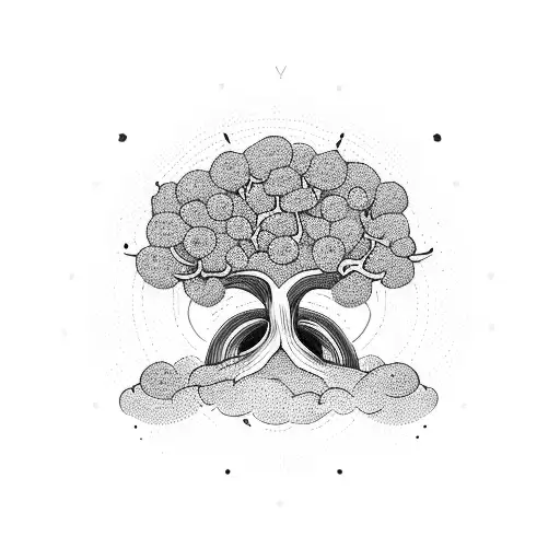 infinity loop and plam tree tattoo design idea