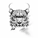 snow leopard with eagle wings tattoo design idea