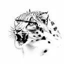 snow leopard with eagle wings tattoo design idea