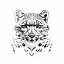 snow leopard with eagle wings tattoo design idea
