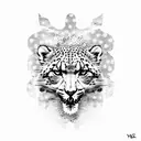 snow leopard with eagle wings tattoo design idea