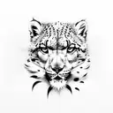 snow leopard with eagle wings tattoo design idea