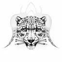 snow leopard with eagle wings tattoo design idea