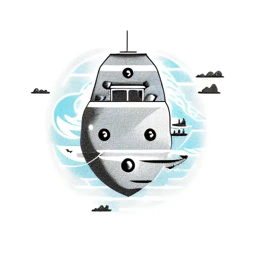 boat whit dinosaurs in space tattoo design idea