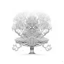 alex gray art tree in space tattoo design idea