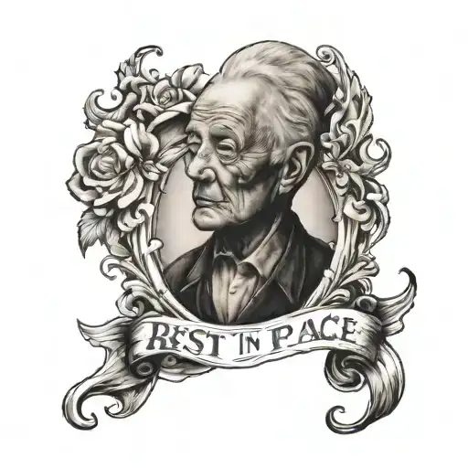 rest in peace dad chest  tattoo design idea