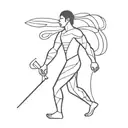 maya man walking tattoo design idea