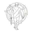 maya man walking tattoo design idea