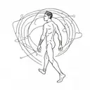 maya man walking tattoo design idea