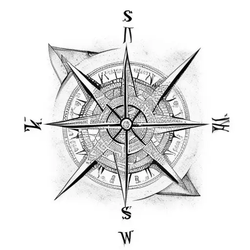 Norse compass tattoo design idea
