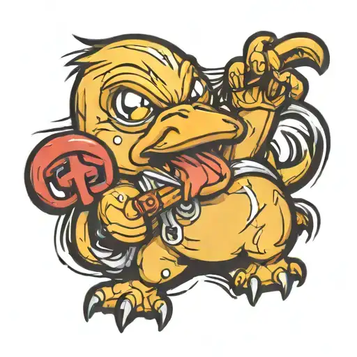 psyduck angry tattoo design idea