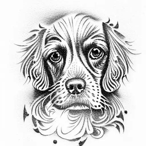 Cocker spaniel smoking joint tattoo design idea